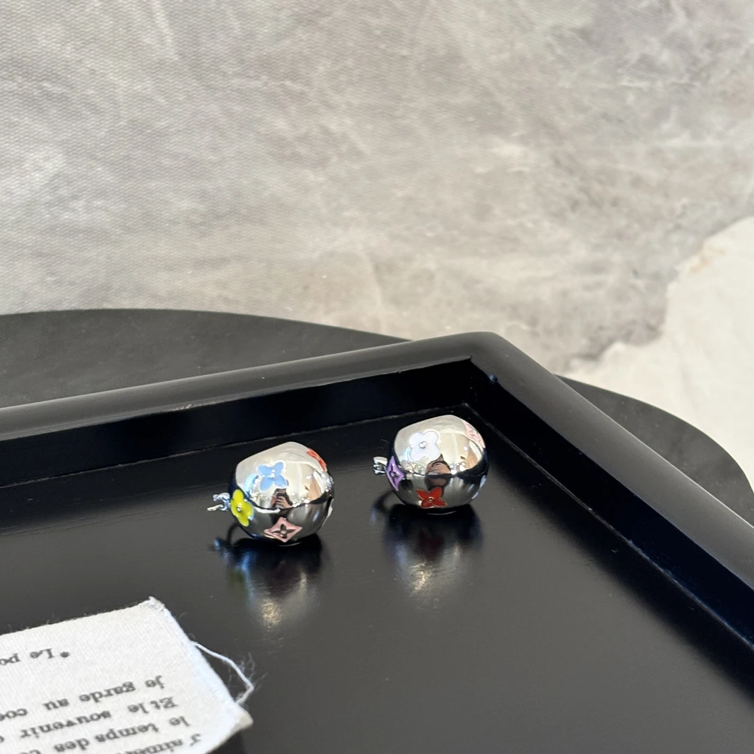 铜合金珐琅耳饰 多色花花耳环EH3410