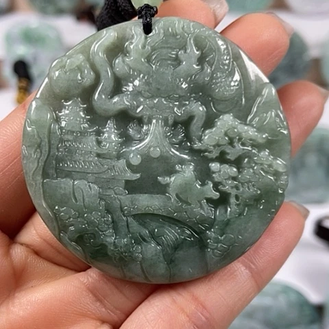 翡翠颈饰未镶嵌龙行天下福利