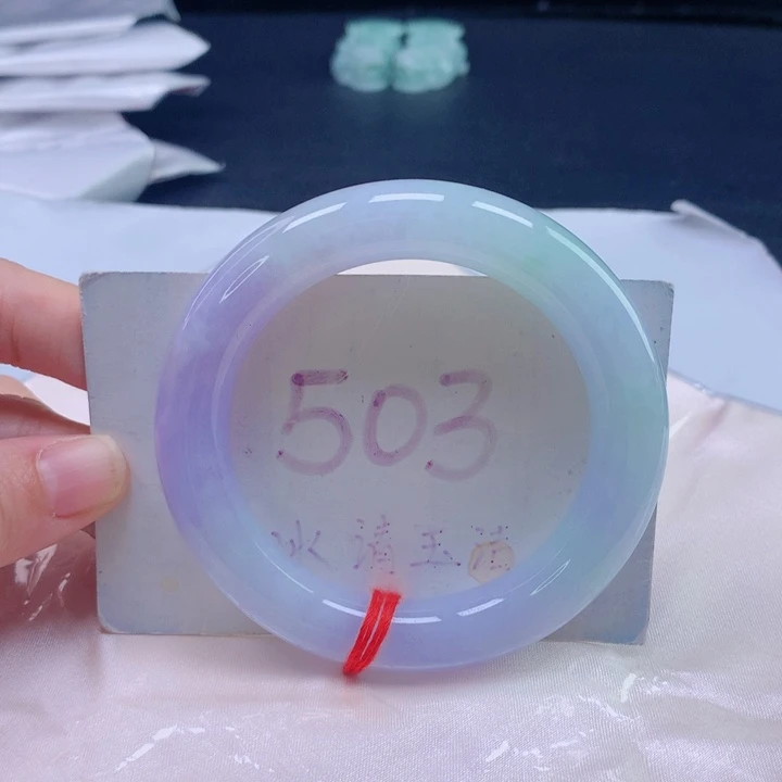 翡翠未镶嵌手镯大胖圆春彩554555