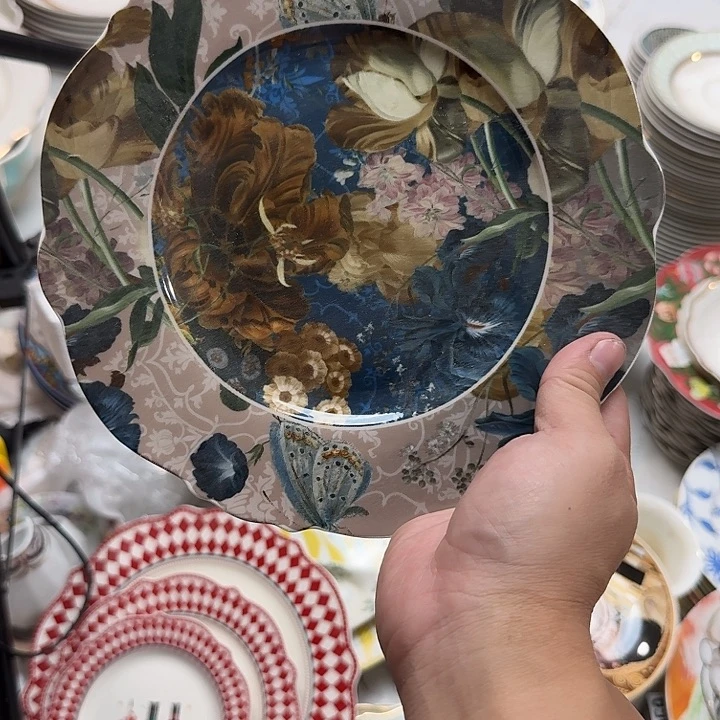 超***！瓷浅绿色盘15一个