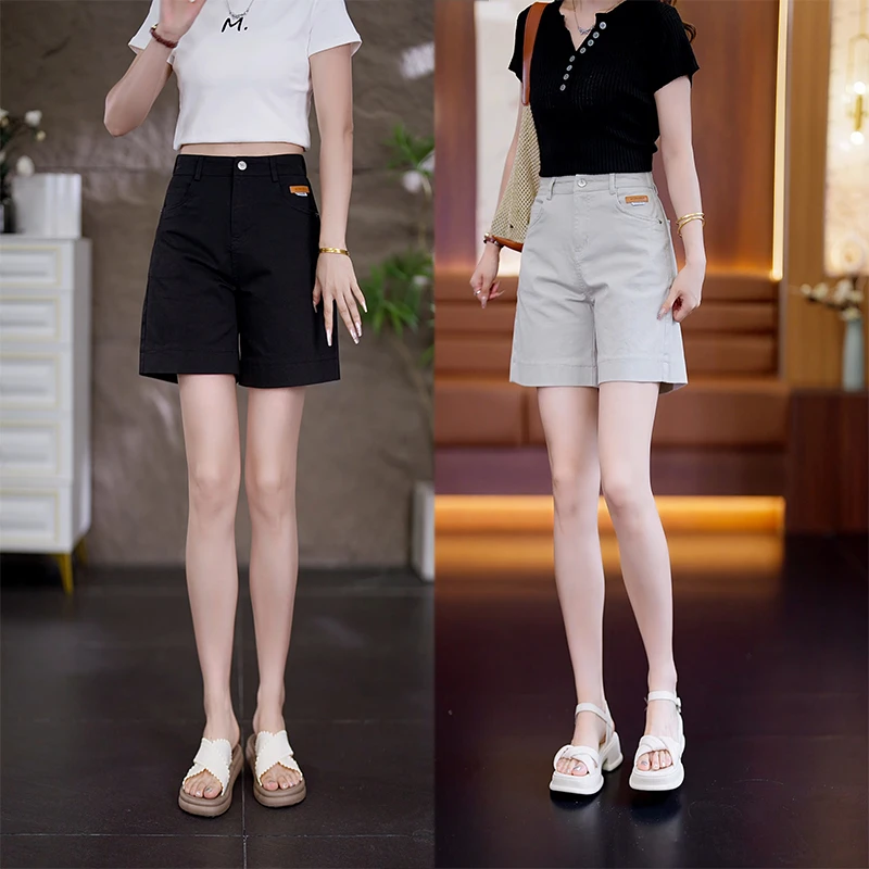 夏季薄款高腰显瘦外穿A字短裤女时尚百搭热裤阔腿宽松休闲裤9821