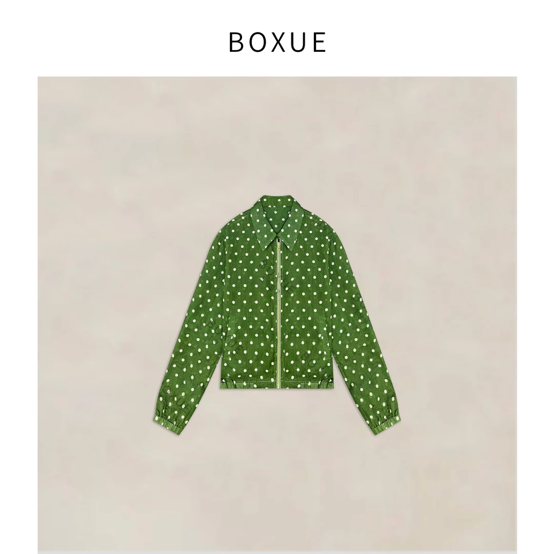 BOXUE “波斯星图” 2025春季新款100苎麻波点轻奢 外套#250330W022