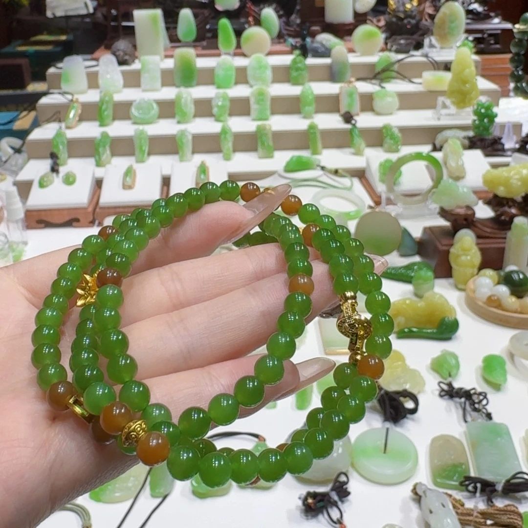 和田玉（碧玉）未镶嵌挂件碧玉108