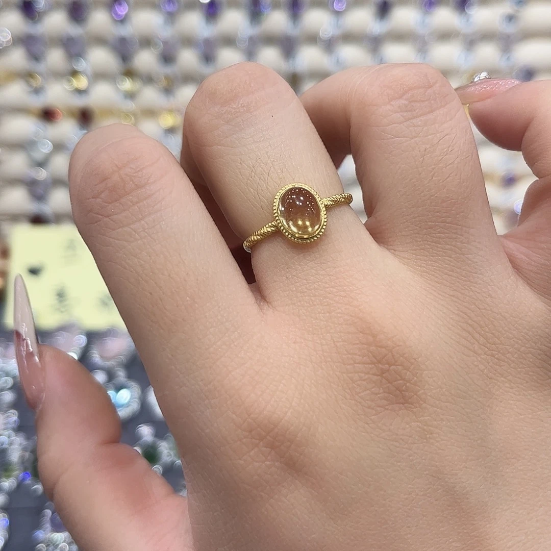 银S925镶嵌黄晶戒指