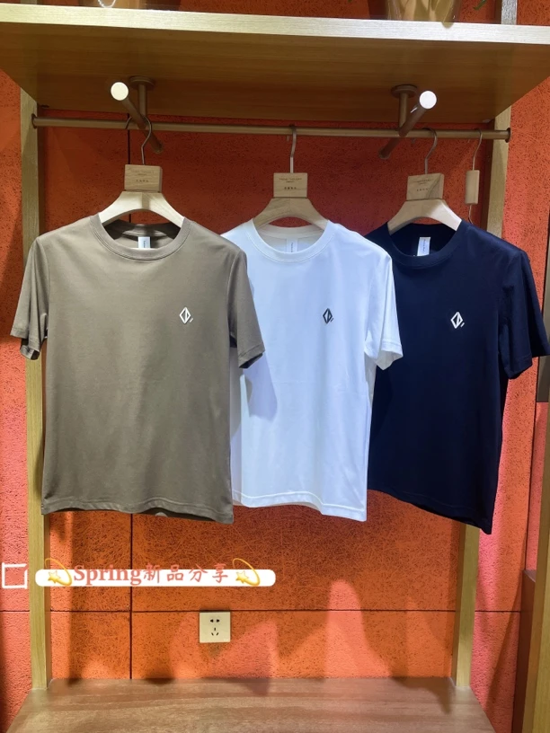 圆领短袖夏季美式休闲通用T恤男装男款纯色新复古风