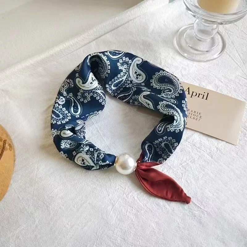 春秋薄款护颈磁扣项链丝巾女新款夏季遮脖子磁吸扣围巾S