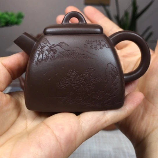 茶壶紫砂精品小四方壶140cc
