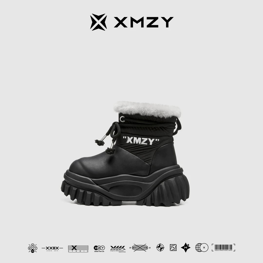 XMZY【雪怪】2024冬季新款原创潮流设计大棉靴加绒保暖厚底雪地靴女