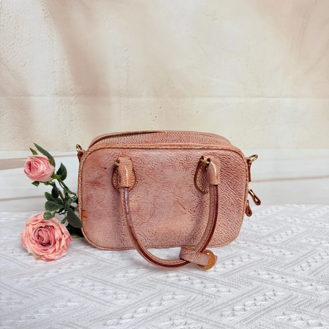 头层牛皮手工包25年新款经典时尚百搭雾蜡大保龄球包手提单肩包