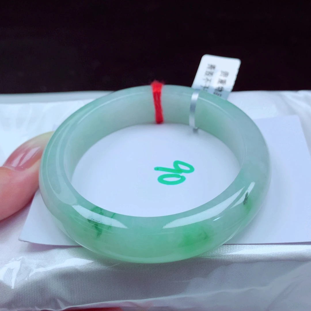 未镶嵌手镯翡翠天然缅甸翡翠A货手镯 宽版90号