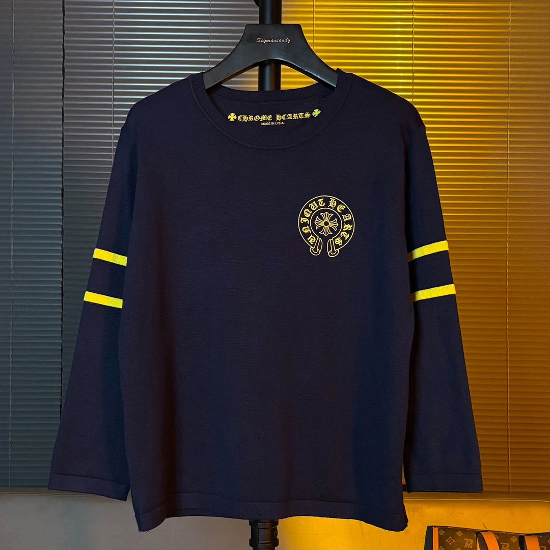 七分袖圆领宽松撞色针织衫女2025秋季新款百搭薄款正肩防晒上衣