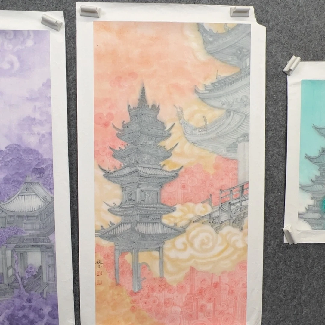 （f37674）梦幻楼阁 书画