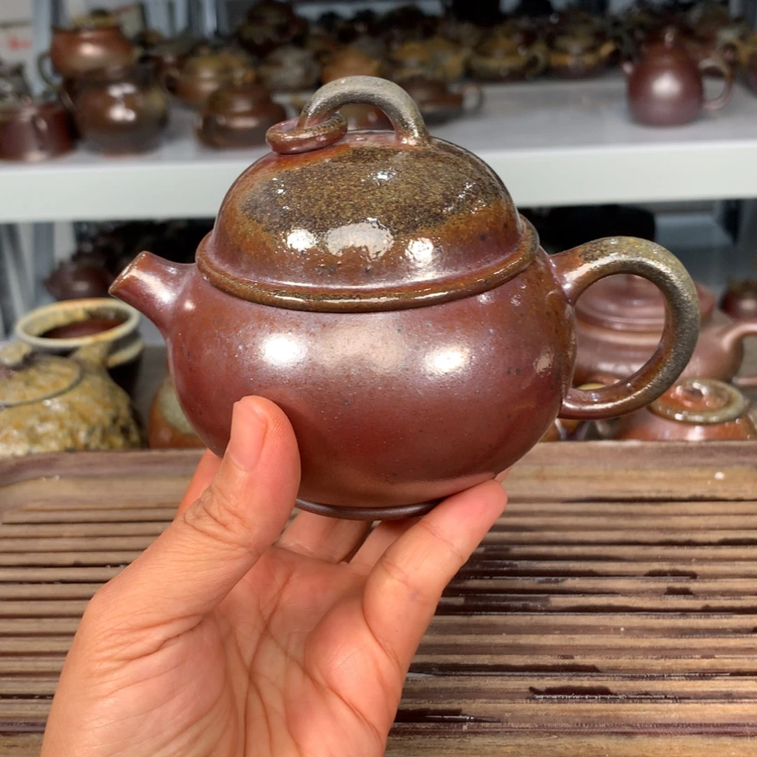 茶壶紫砂纯自然柴烧