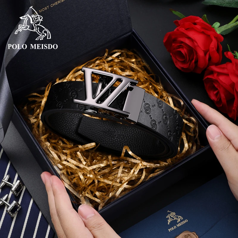 正品保罗美思得皮带男士真皮男款商务休闲自动扣高档奢侈品牌腰带