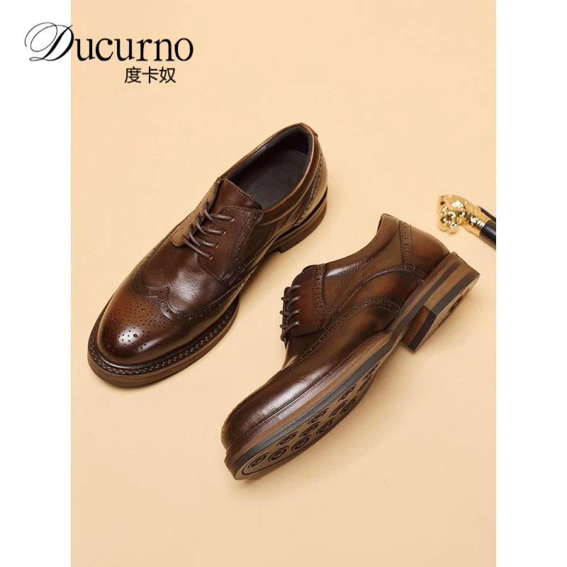 布洛克雕花男鞋手工真皮正装休闲皮鞋头层牛皮复古英伦风男皮鞋