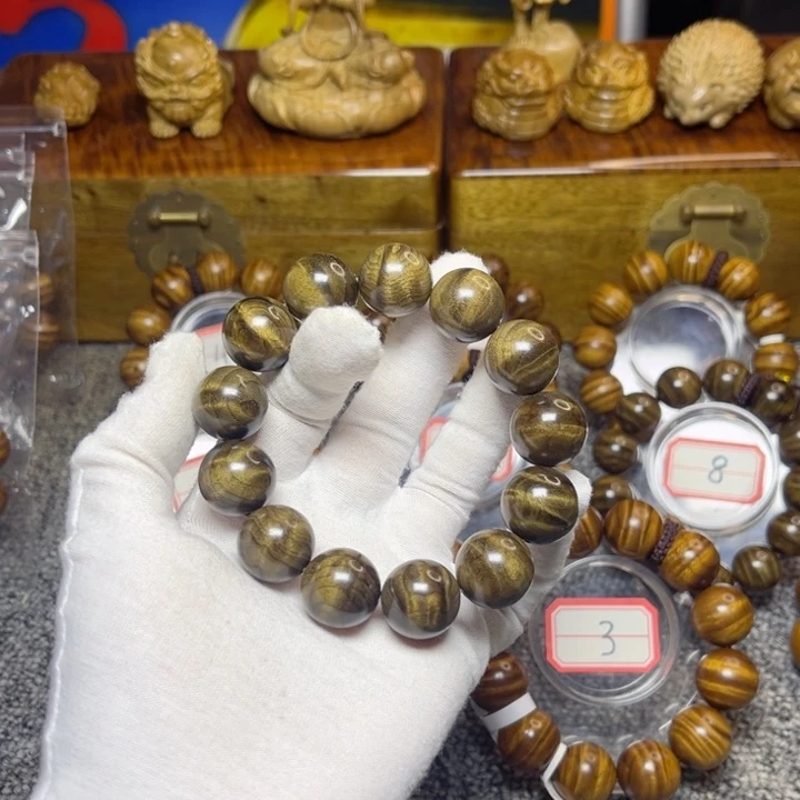 手串/手链楠木（金丝楠）阴沉绿闪电1.8