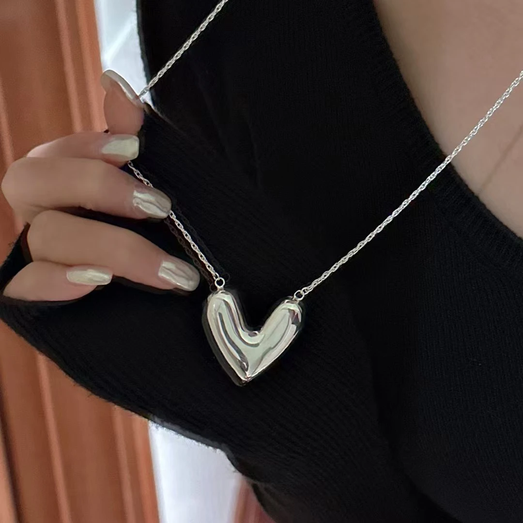 坠链均925银 《甜心宝贝》ins设计小众时尚百搭大光面爱心猪鼻项链