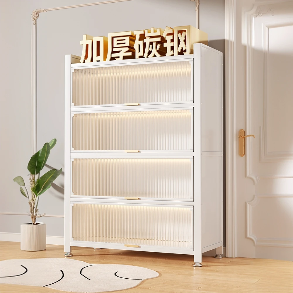 钢制家用书柜带门儿童书架客厅防尘储物柜多层收纳展示铁艺置物柜