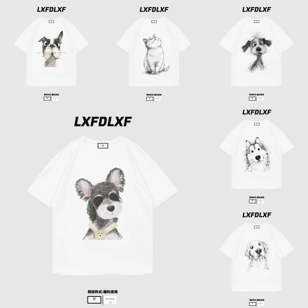 【宽松版型 】夏季新款手绘合集男女同款数码直喷潮流短袖t恤ins