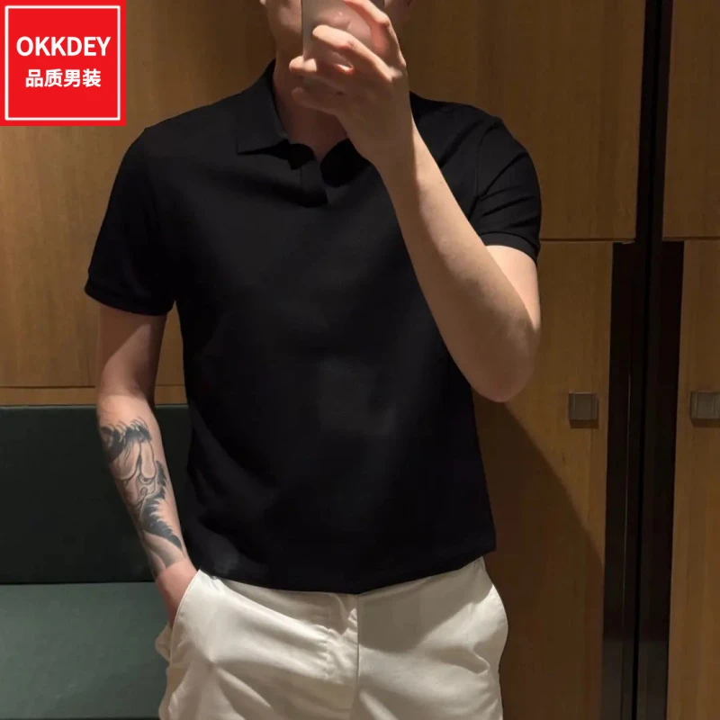 夏季新款男士polo衫高级感轻奢痞帅男装短袖t恤商务休闲翻领上衣