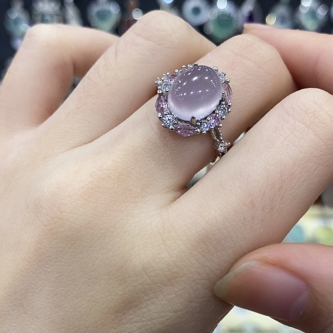 银S925镶嵌戒指萤石