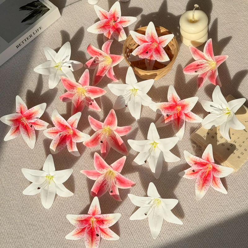 仿真小花朵百合花混搭diy手工材料包花头手作簪花头饰花环装饰品