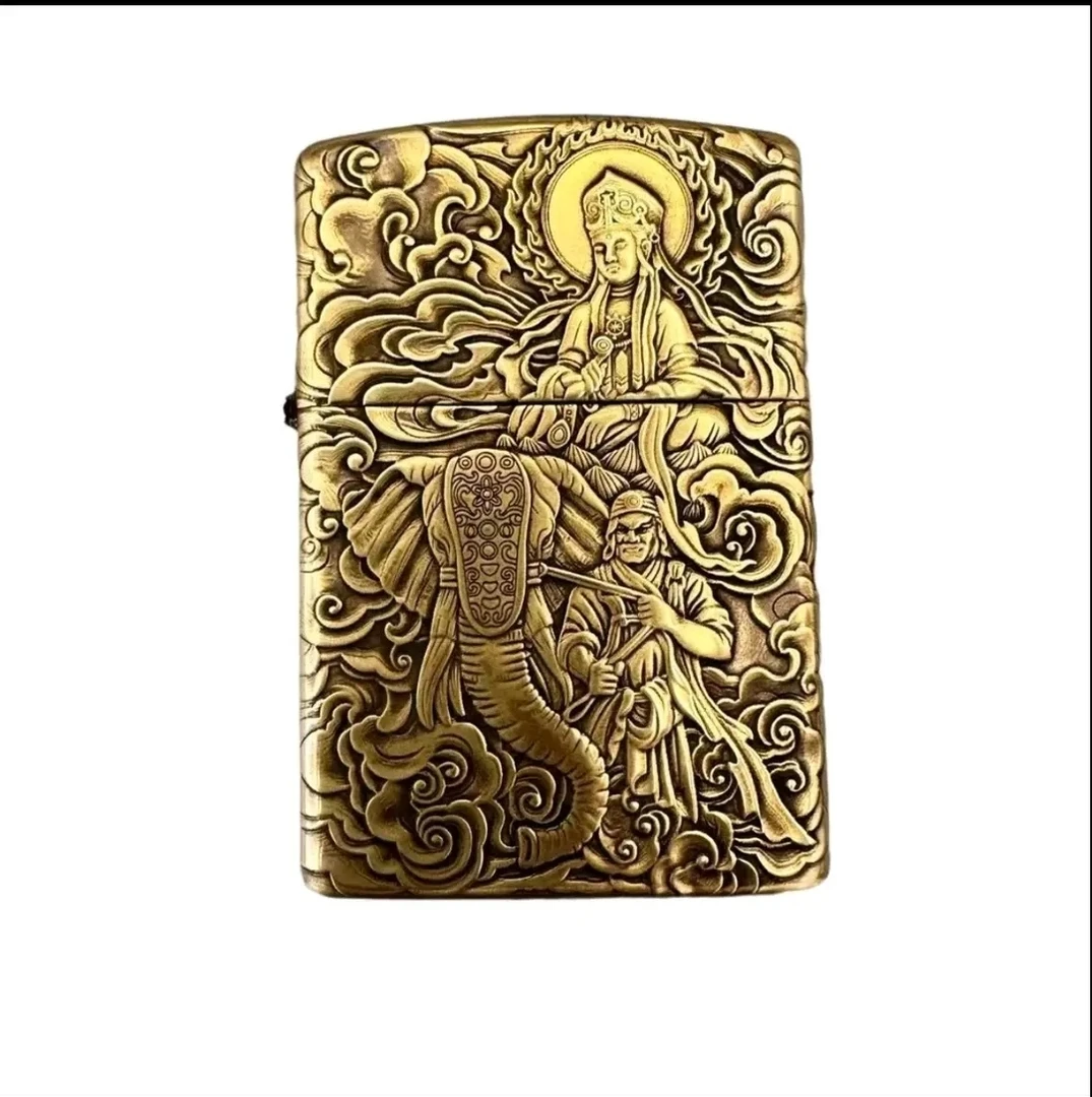 佐罗【普贤菩萨】902s浮雕防风男士创意煤油打火机简约款礼物手把件