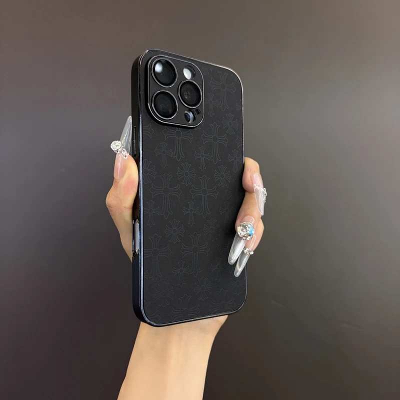 潮牌克罗心适用苹果16promax手机壳iPhone14promax新款15全包电镀