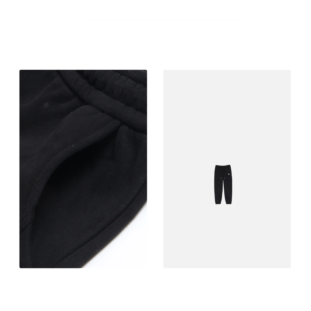 凯特丝蓓1184#两色！土星刺绣加绒加厚束脚卫裤休闲裤女