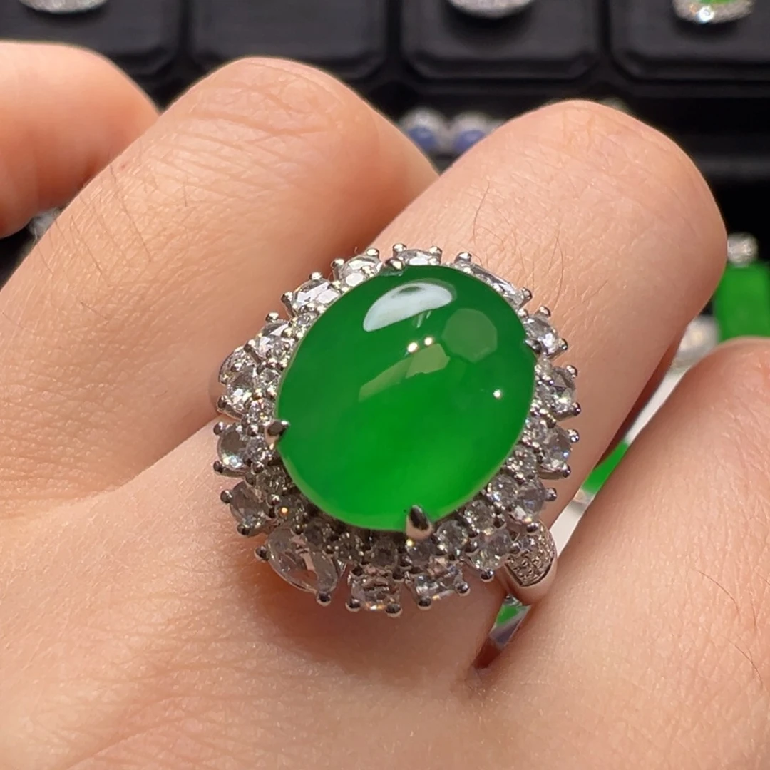 翡翠戒指18K金镶嵌收到货48小时鉴赏期