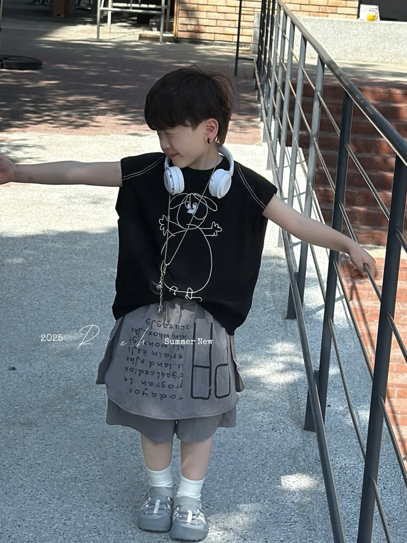 【现货】卤蛋童装：【汪の定理】韩系线条小狗坎肩背心男1286韩系