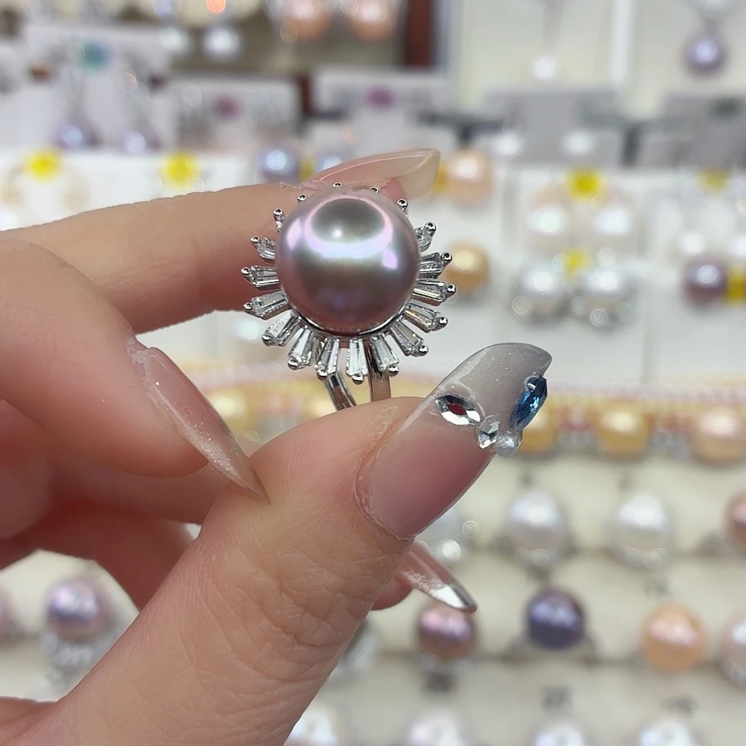 淡水珍珠合金戒指