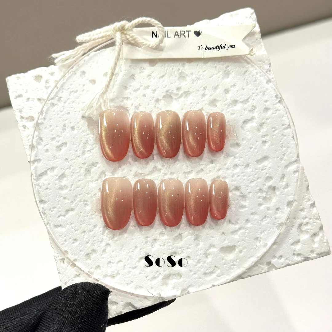 Nice SoSo【限定11】纯手工穿戴甲纯欲手绘猫眼渐变冰透显白小众