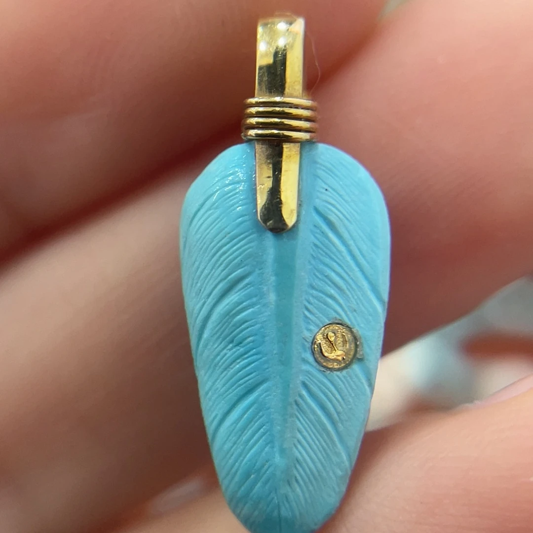 绿松石18K金镶嵌珠宝奇石