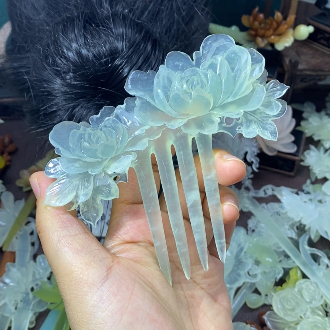 蛇纹石玉未镶嵌发饰