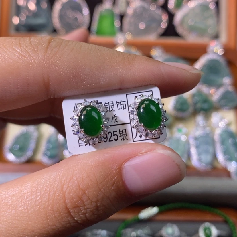【闪购商品】翡翠银S925镶嵌颈饰