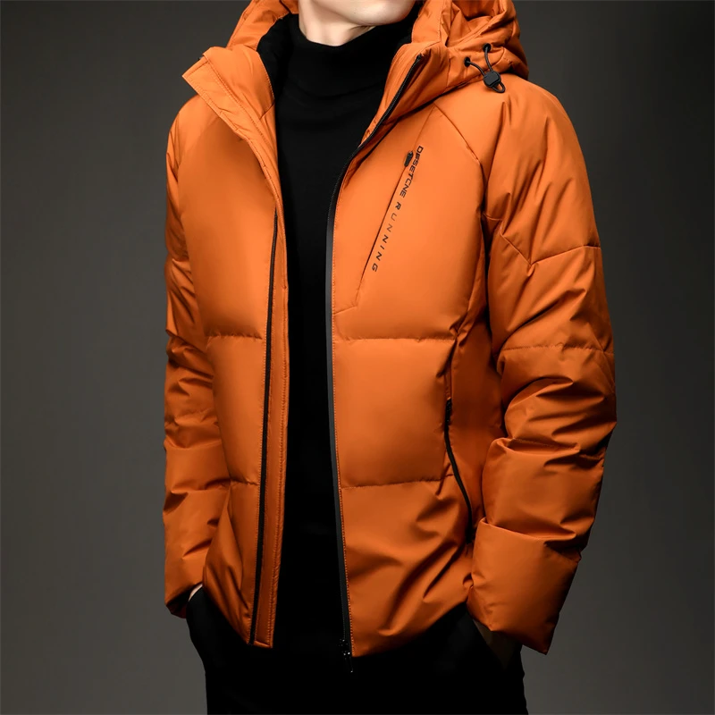 2025潮流时尚字母冲锋衣羽绒服男士冬季百搭加厚户外防风保暖外套