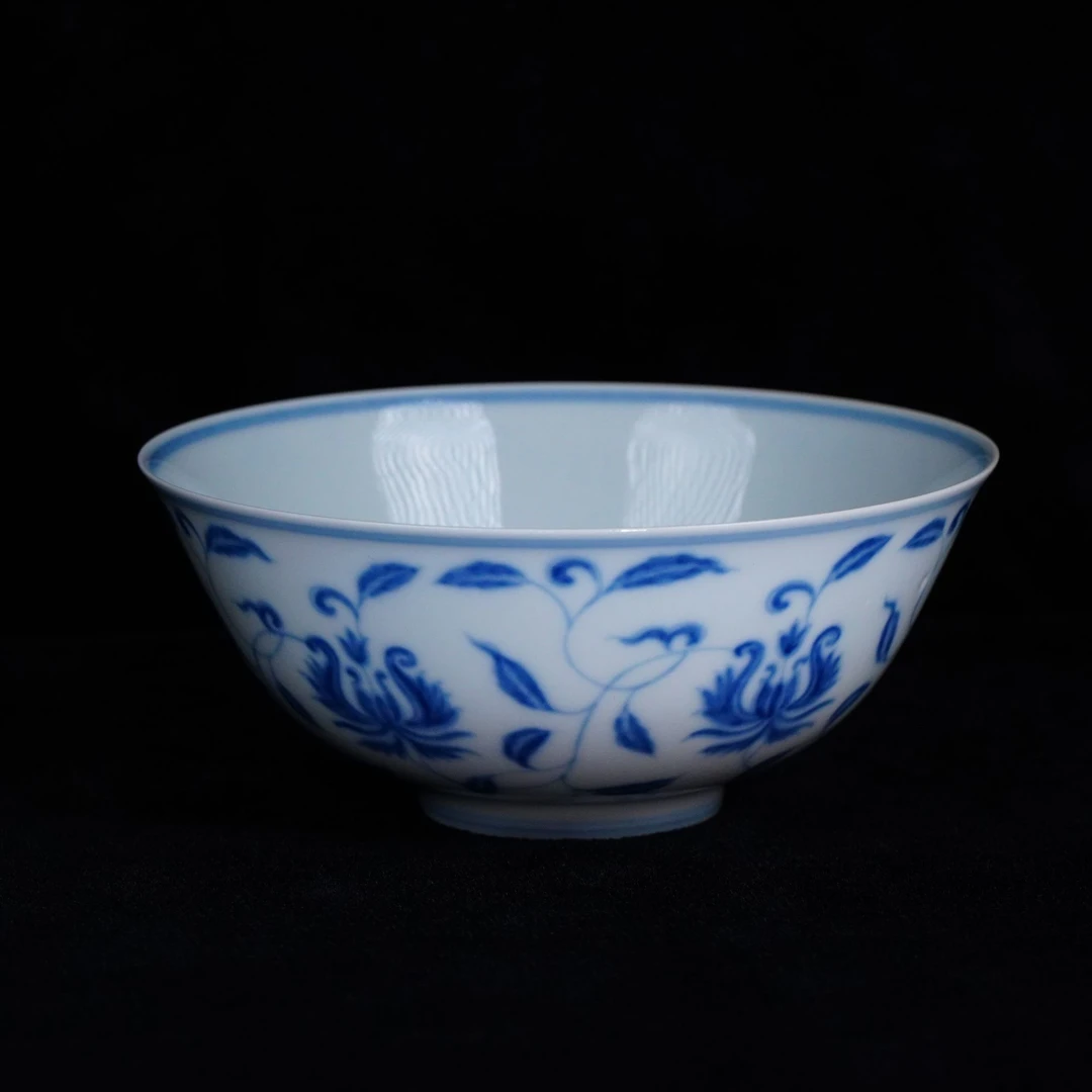 Lot18-C青花缠枝纹碗-大明成化年制款h6d15.5-LW12270010001139