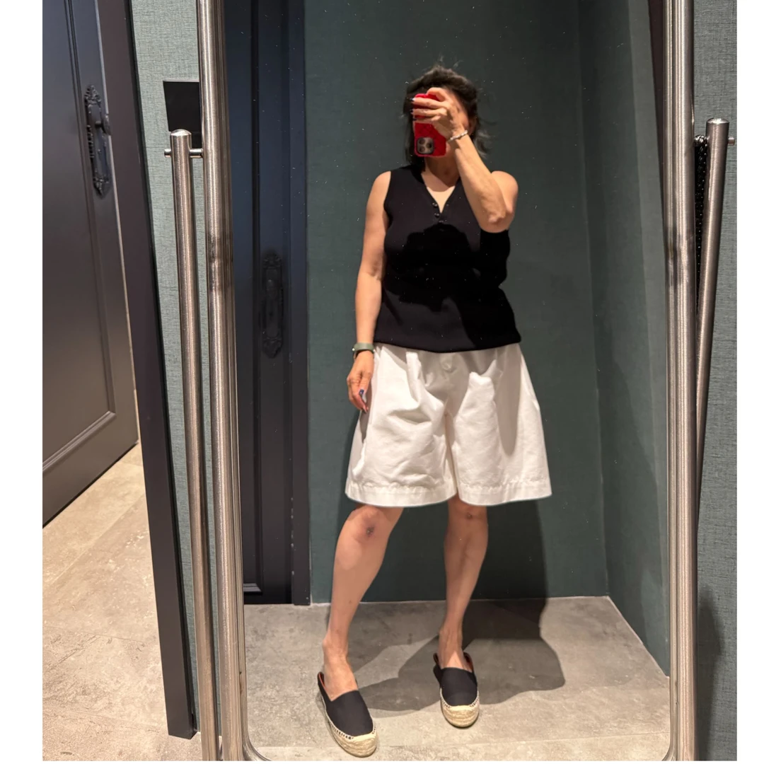 COCOLINDA | 100%棉半开领坎袖针织背心S2719