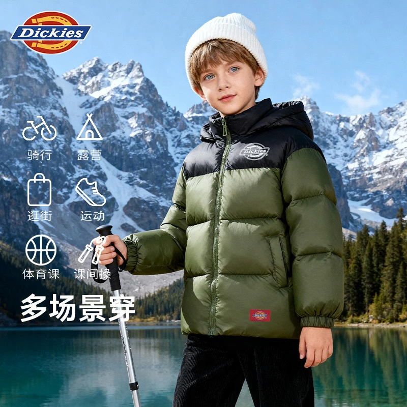 Dickies男童外套儿童棉服宝宝2025冬款加绒加厚女童冬装新款衣服