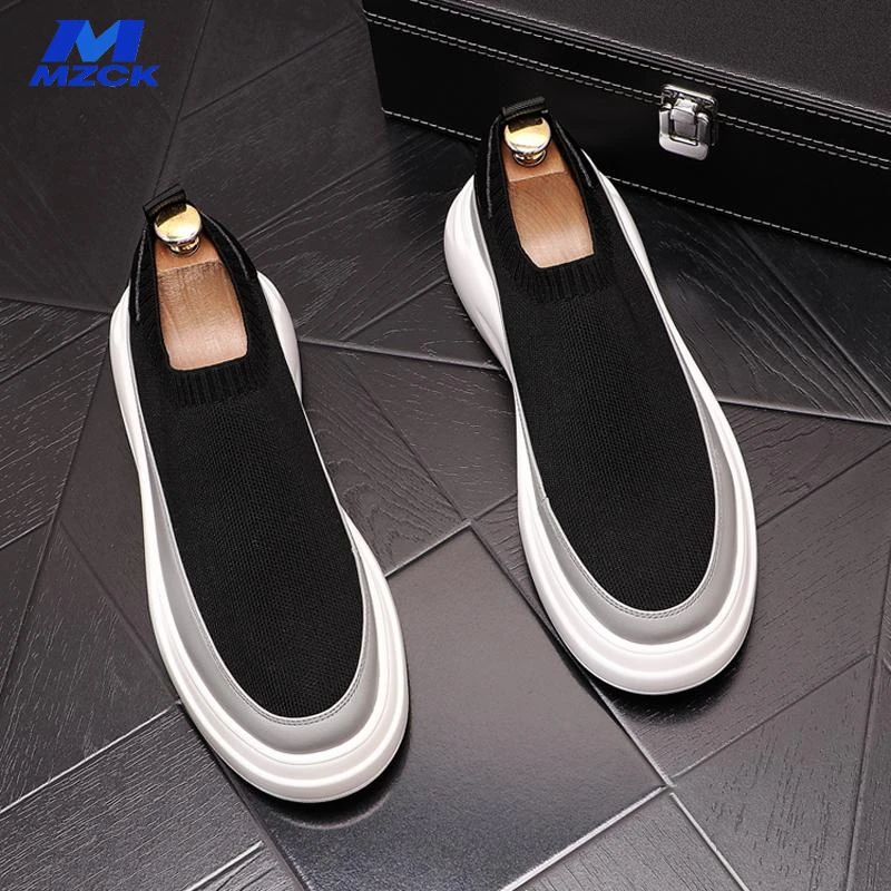 MZCK松糕鞋男新款时尚个性百搭运动休闲鞋男士套脚韩版厚底男鞋潮
