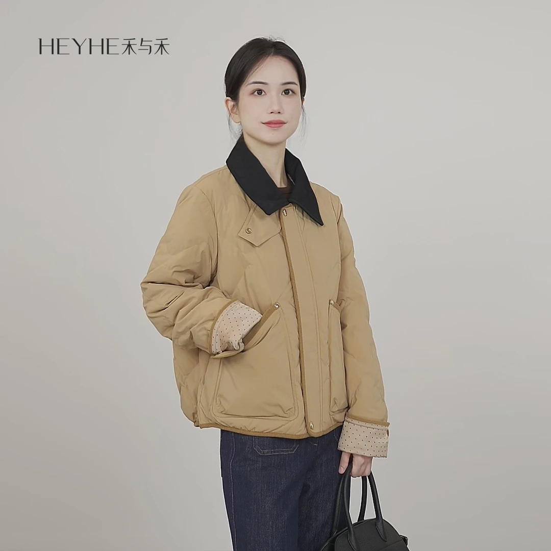 小禾【宝莉鹅绒】日本solotex纱线巴恩风5A级国标认证95白鹅绒服