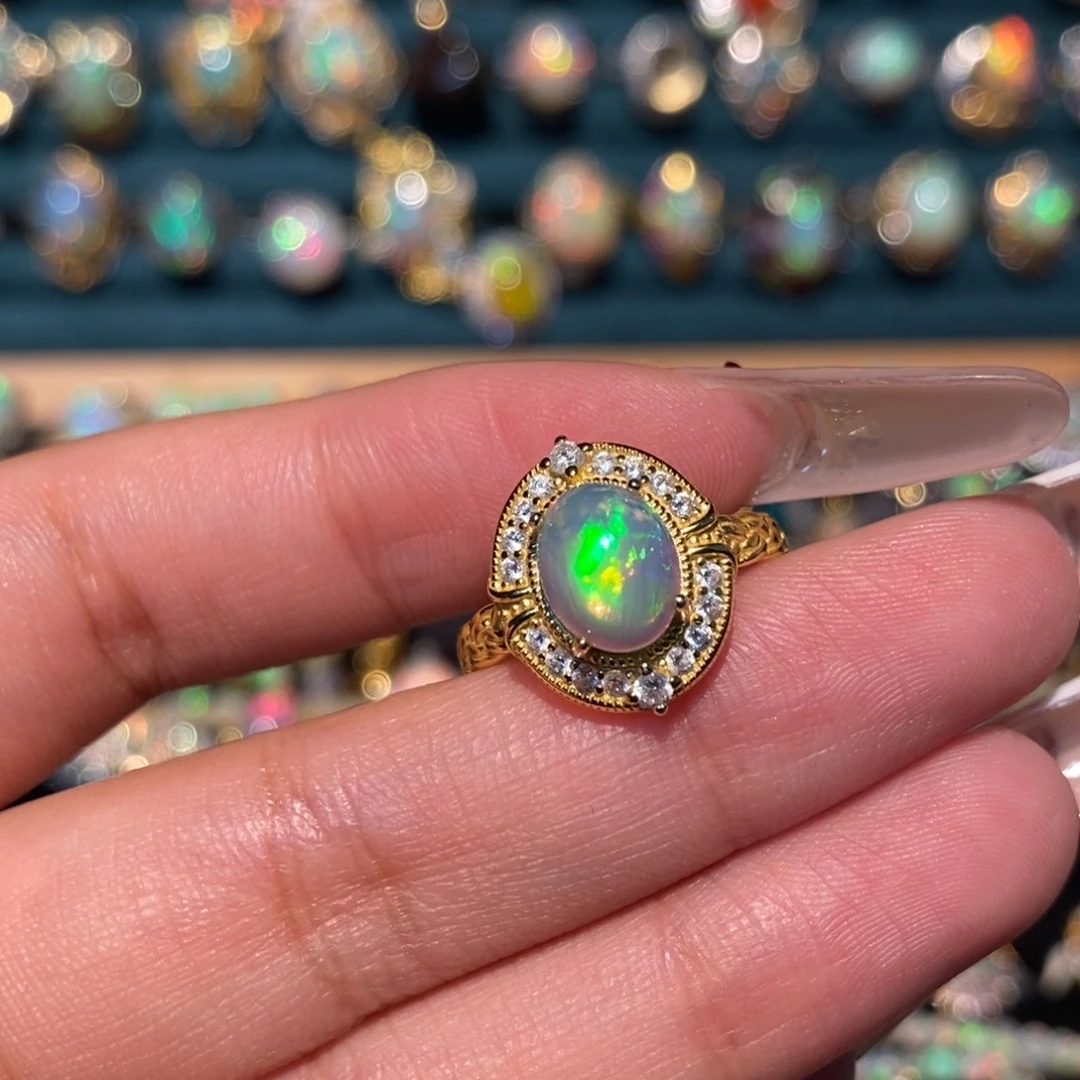 欧泊银S925镶嵌戒指