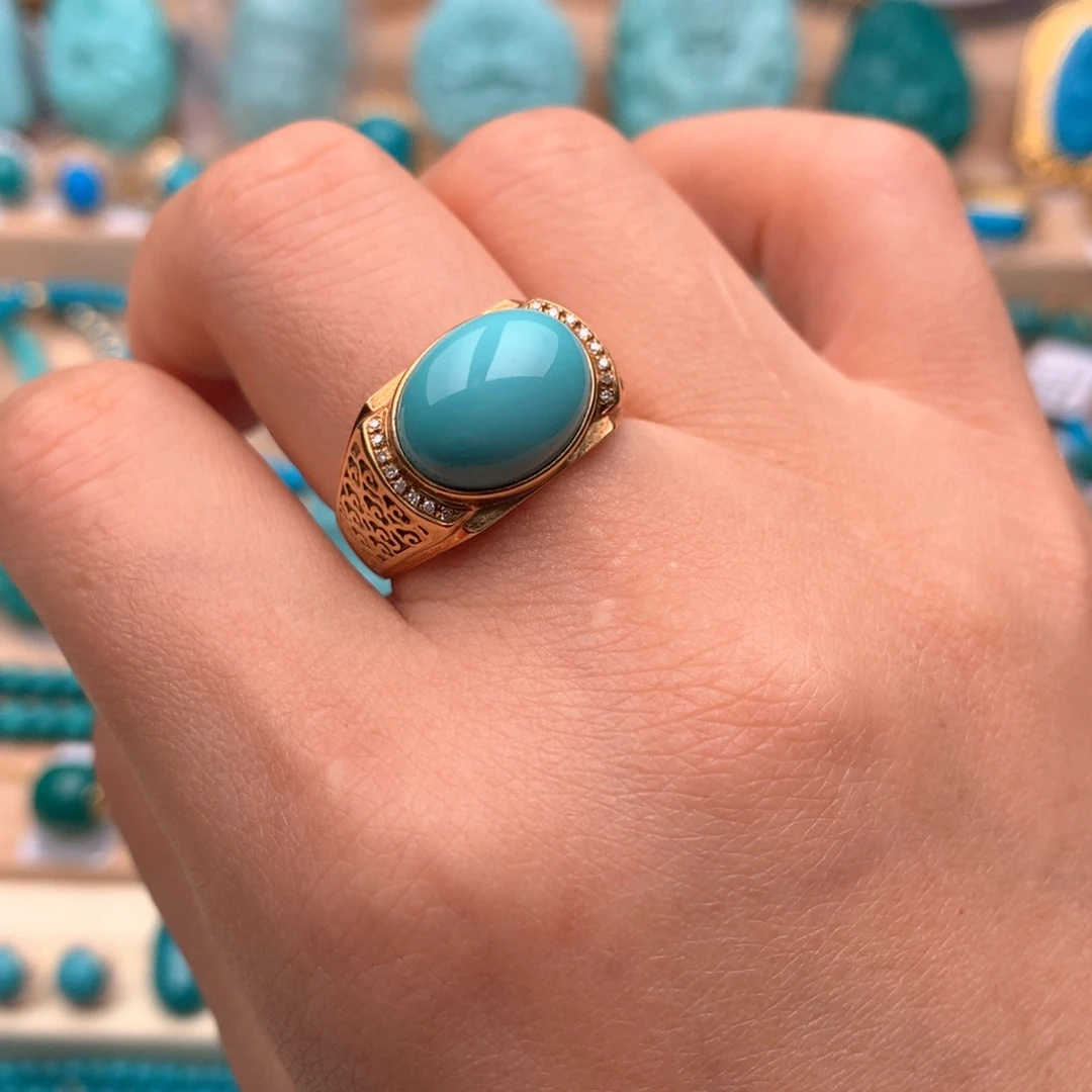 绿松石18K金镶嵌配饰