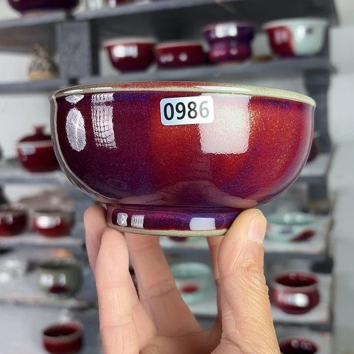 0986纯手工拉坯支烧钧瓷碗