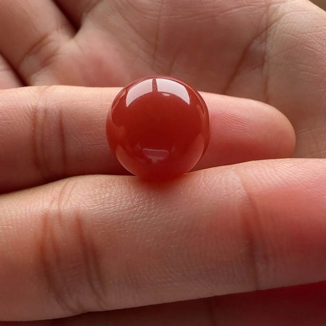 南红玛瑙未镶嵌圆珠13.1白纹