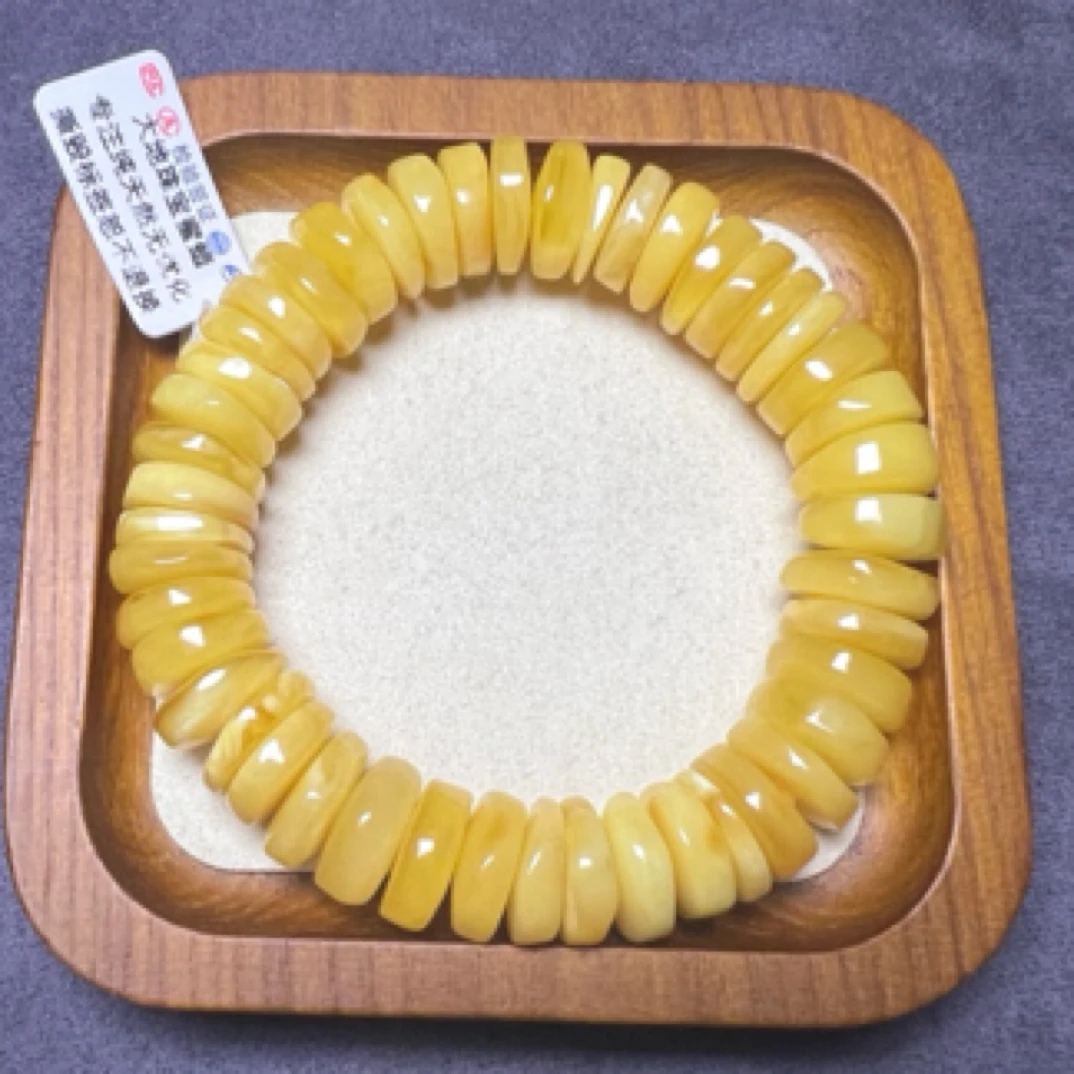 天然无优化俄料蜜蜡饼子手串