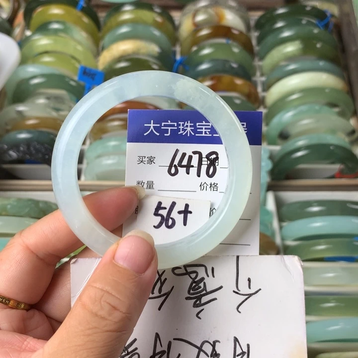 未镶嵌蛇纹石玉手镯6478