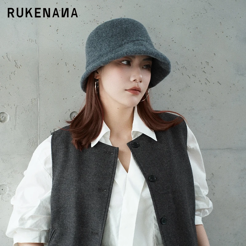 鹿可娜娜RUKENANA鹿可娜娜【冬日爱丁堡】秋冬绵羊毛卷边极简渔夫帽