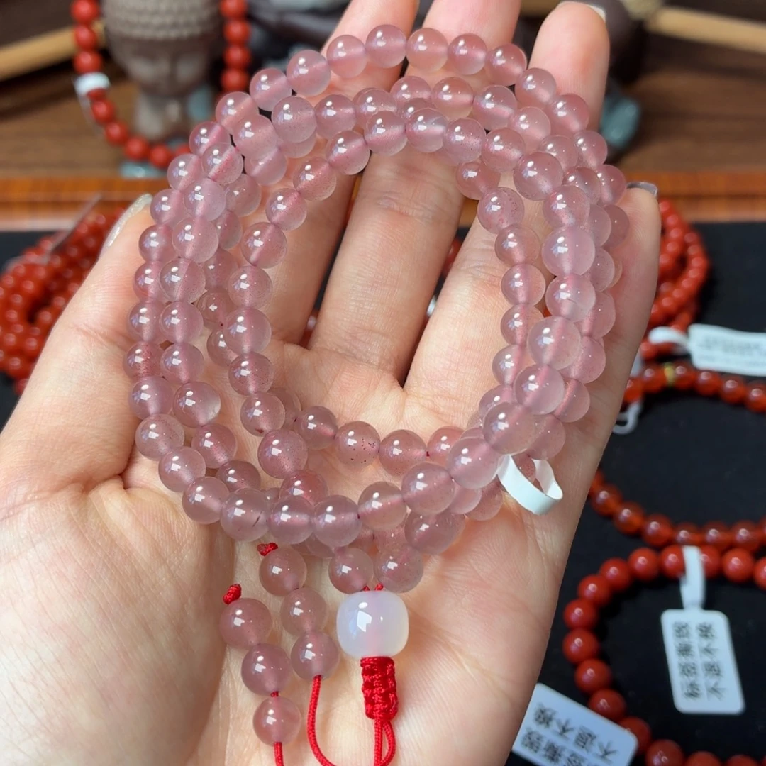 南红玛瑙未镶嵌手串保山原矿南红大黑洞冰粉卡6+